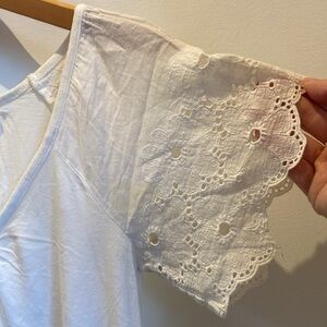 Roxy Flutter Lace Sleeve Top